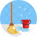 Mop Bucket Water Icon