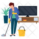 Household Services Room Cleaning Housekeeping Icon