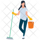 Mopping Girl Icon