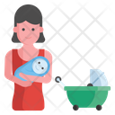 Motherhood Mummy Holding Baby Icon