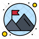 Mountain Flag Mountain Peak Success Flag Icon