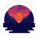 Mountains Sunset Icon