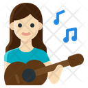 Music Guitar Woman Activity Lifestyle Sound Instrument Icon