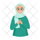 Muslim Girl Wearing Glasses Eid Ramadan Icon