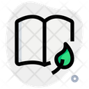 Open Book And Growth Leaf Icon