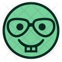 Green Smiley Nerd Icon