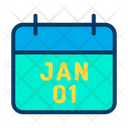 01 January Calendar Celebration Icon