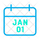01 January Calendar Newyear Icon