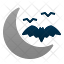 Moon Bat Night Icon