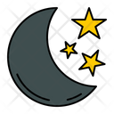 Night Half Moon Stars Icon