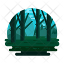 Nature View Night Forest Forest Landscape Icon