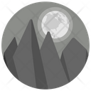 Night Landscape Moonlight Nature Icon