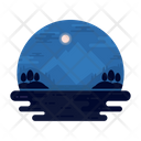 Night View Night Landscape Mountains View Icon