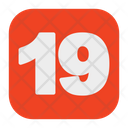 Nineteen 19 Number Icon