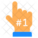 No 1 First Position Hand Gesture Icon