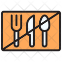 No Food Together Spoon Fork Icon