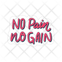 No Pain No Gain Motivation Positivity Icon