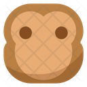 Flat Face Monkey Emoji Icon