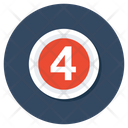 Number Four Counting Math Icon