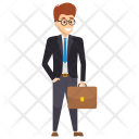 Worker Employer Standing Icon