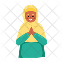 Old Muslim Woman Eid Ramadan Icon