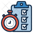 Clock Time Checklist Icon