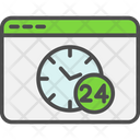 Online 24 Hourse 24 Hours Service 24 Hours Support Icon