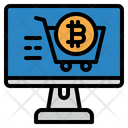 Online Bitcoin Shopping Icon