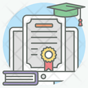 Online Certificate Achievement Certificate Online Diploma Icon
