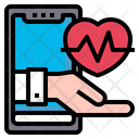 Online Checkup Heart Rate Healthcare Icon