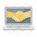 Online Partners Online Handshake Online Handclasp Icon