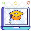 Online Education Online Graduation Internet Education Icon