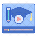 Online Education Live Class E Learning Icon