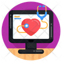 Online Healthcare Online Heart Checkup Online Ecg Icon