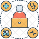 Online Medical Help Doctor Laptop Icon