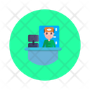 Online Office Working Icon