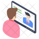 Online Teacher Distance Learning Online Lecture Icon