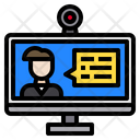 Elearning Monitor Online Icon