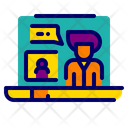 Online Teaching Video Conference Icon