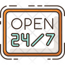 Open 24 7 Hours Icon