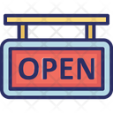 Open Tag Open Signboard Hanging Sign Icon