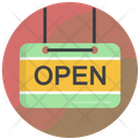 Open Open Signboard Hanging Sign Icon