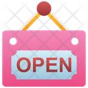 Open Open Signboard Hanging Sign Icon
