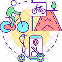 Options For Cycling And Walking Icon