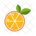 Orange Slice Leaves Icon
