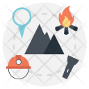 Hiking Traveling Mountain Icon