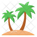 Island Palm Trees Holiday Icon