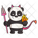 Panda dress up like a devil  Icon