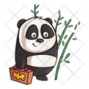 Panda holding briefcase  Icon