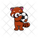 Panda Holding Soccer Ball Icon